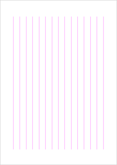 便箋のテンプレート　B5縦　縦書き　10ｍｍ幅　ピンク罫線
