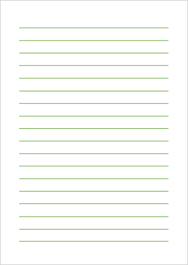 便箋のテンプレート　B5縦　横書き　12ｍｍ幅　グリーン罫線
