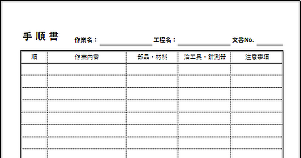 手順書のテンプレート