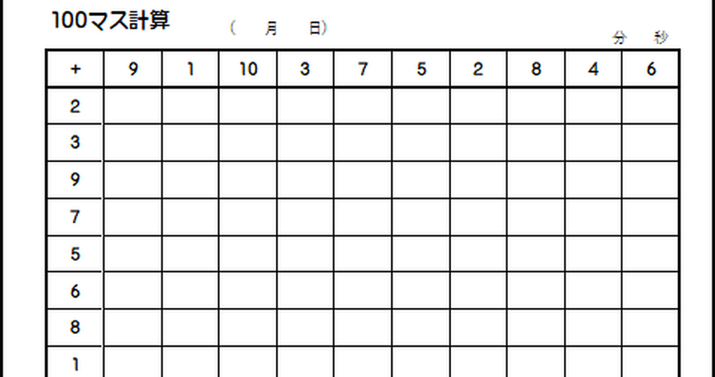 マス計算のテンプレート