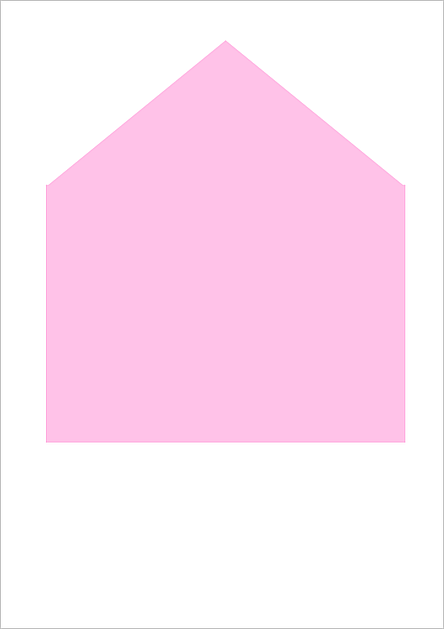 ピンク無地の封筒の飾り紙