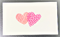 バレンタインカード 可愛いハートが寄り添うデザイン 名刺サイズ
