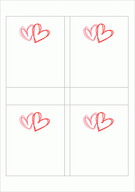 バレンタインカード 子供の手書き風デザイン 二つ折りタイプの表面