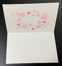 バレンタインカード メッセージを記入するハートのフレーム 二つ折りタイプの裏面