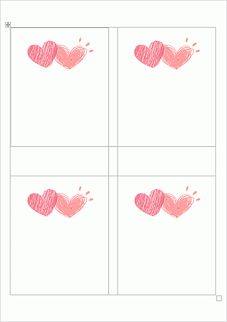 バレンタインカード 手作り風のデザイン 二つ折りタイプの表面